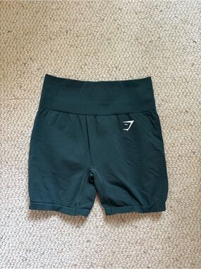 Gymshark Forest Green High-Waist Athletic Shorts